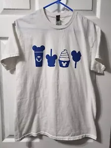 Gildan Disney Herren weiß blau kurzärmelig Disney Mickey Maus Leckereien M T-Shirt - Bild 1 von 12