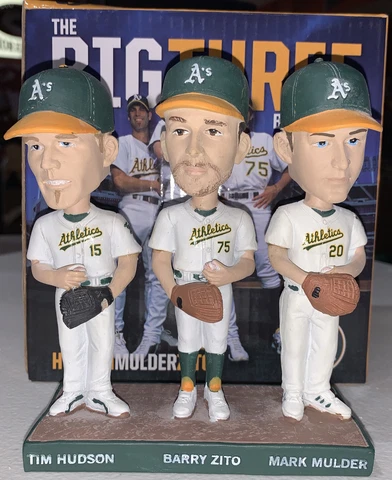 Oakland Athletics A's BIG THREE TIM HUDSON MARK MULDER BARRY ZITO BOBBLEHEAD SGA Cover