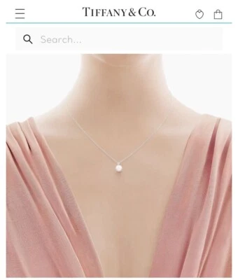 Collar colgante de diamantes con perlas Akoya de oro blanco de 18 k de Tiffany & Co. OFERTA Foto 1 de 4