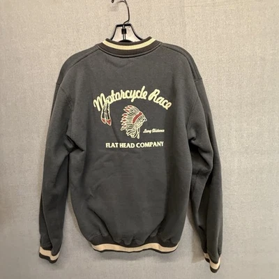 Flat Head & Co. Black Mint Sweatshirt Zip Jacket Indian Head Men's Size 42 - Image 1 of 4