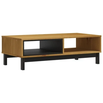 Coffee Table Oak Solid pine wood 39.4x19.7x12.8 in Coffee Table vidaXL - Image 1 of 4