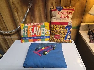RARE Vtg 70’s Cracker Jack Pop Art PILLOW Lifesavers Pillow Oshkosh - Picture 1 of 4
