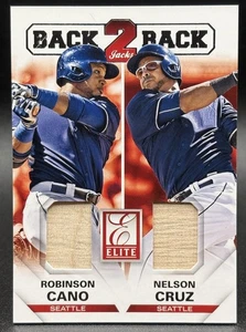 2015 Panini Elite Baseball Robinson Cano Nelson Cruz #8 Game Used Material - Picture 1 of 2