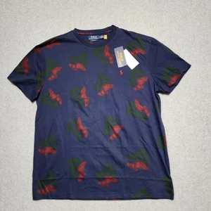 New Polo Ralph Lauren Men’s Navy Blue All Over P-Wing T-Shirt L Classic Fit NWT - Picture 1 of 10