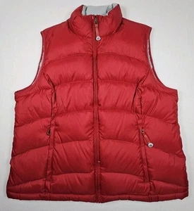 L.L. Bean Womens Goose Down Puffer Vest  Size XL Full Zip Pockets Maroon  - Picture 1 of 9