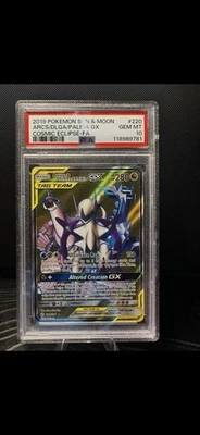 Arceus & Dialga & Palkia GX 220 FULL ART Cosmic Eclipse PSA 10 [NEW CERT & SLAB] - Image 1 of 2