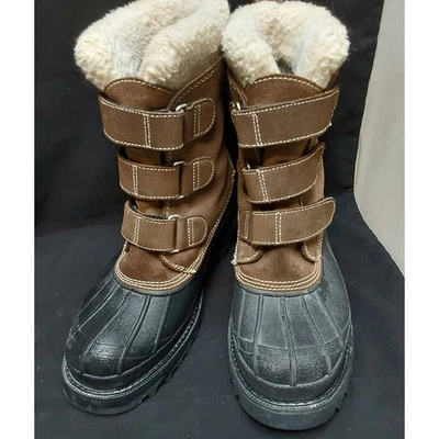 LL Bean Hombres Botas de Invierno Talla 10 Medianas Marrón Negro Sherpa Goma Aislada Foto 1 de 4