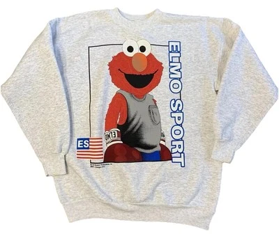 Sudadera De Colección Elmo Sport Cuello Redondo Producto Jim Henson Hecha en EE. UU. Gráfico Sesame St Foto 1 de 4