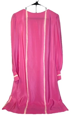 Vestido Saks Fifth Avenue David Hayes Rosa Seda Vintage con Bolsillos Para Mujer Talla 12 Foto 1 de 4