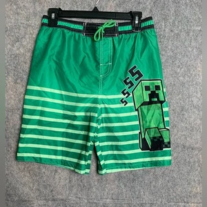 Monecraft Boys Size 14/16 Green Swimming Shorts - Picture 1 of 6
