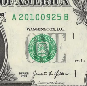 SEP 25 2010 Birthday Note Fancy Serial Number One Dollar Bill 2010 09 25 - Picture 1 of 12