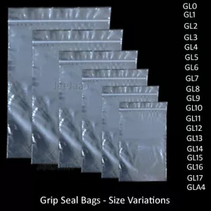 More details for grip seal bags self resealable mini grip poly plastic clear zip lock [all sizes]