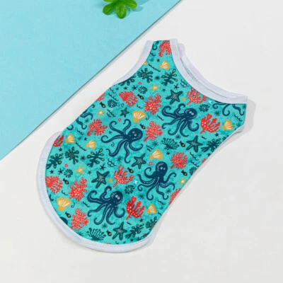 Pet Vest Dog Shirt Dog Clothes Printed Vest Thin Vest Small Dogs Cas b5 ρ - Image 1 of 4