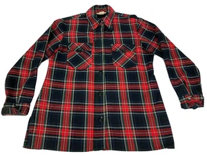 Vintage 1970's Levi's Women's Flannel Top / Orange Tag / Red & Blue / Size 13-14 - Picture 1 of 8