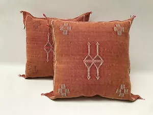 Moroccan Cactus silk pillow cover handmade sabra pillow , Pillow Cover 18x18 - Picture 1 of 11