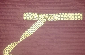 new TOMMY HILFIGER satin waist belt,yellow,medium width,metal buckle,ONE size - Picture 1 of 15