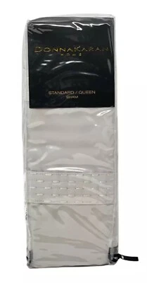 Donna Karan Essential Silky Stripe Collection Pillow Sham Platinum Grey Standard - Image 1 of 3