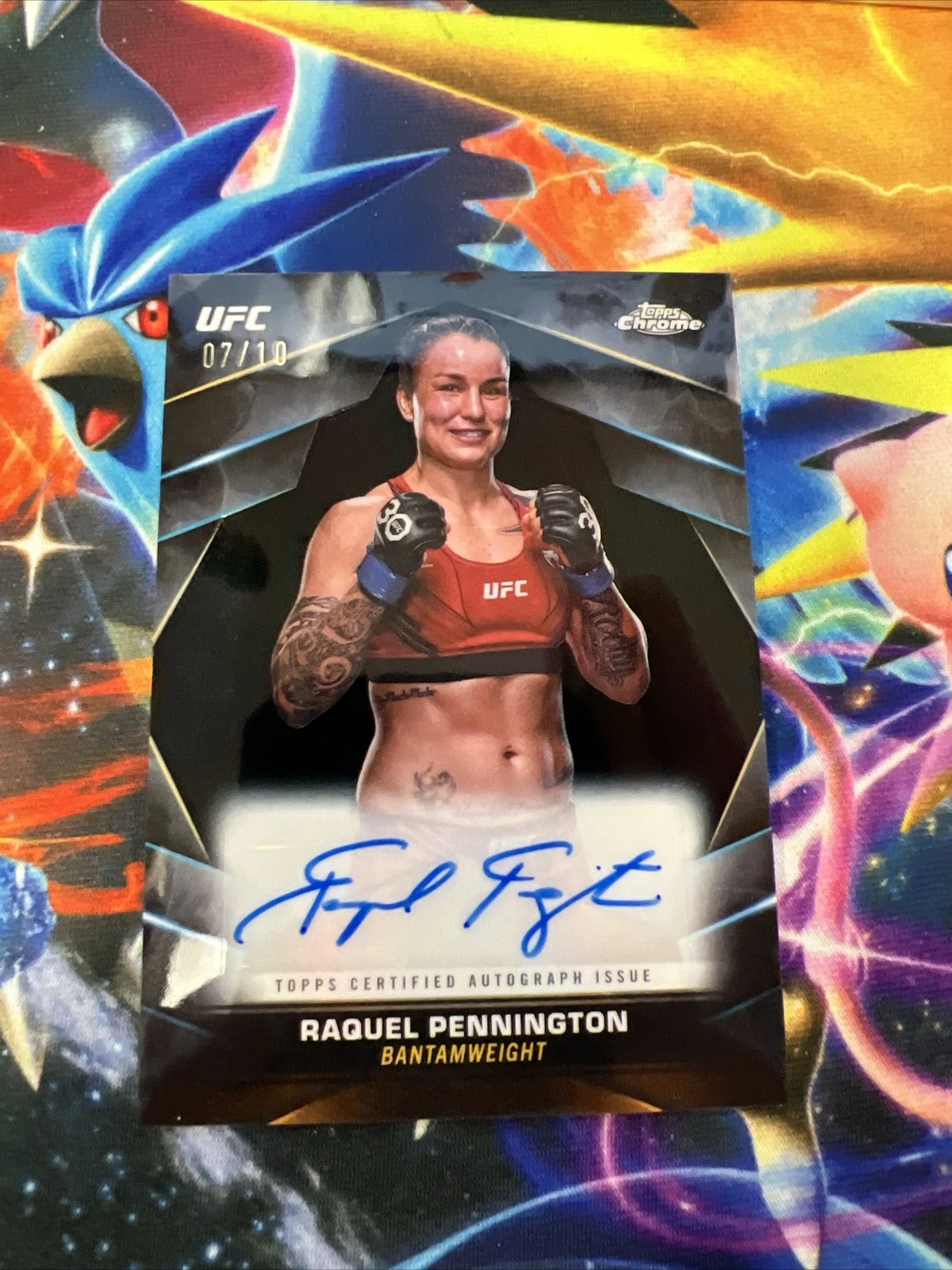 2024 Topps Chrome UFC Raquel Pennington Veteran Black Refractor Auto /10