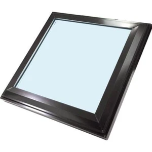 SUN-TEK Fixed Skylight 22-1/2" x 22-1/2" Aluminum Frame Bronze w/ Tempered Glass - Picture 1 of 2
