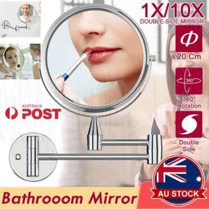 Extendable Magnifying Mirror Wall Mount Bathroom 2 Side Makeup Skincare Mirror - Picture 1 of 12