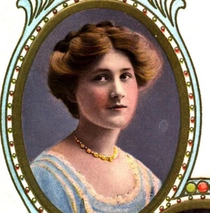 Miss Phyllis Dare RPPC postcard antique actress portrait embossed colour tinted - Picture 1 of 3
