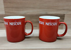 2 x Vintage Red NESCAFE Mugs Cup Advertising England