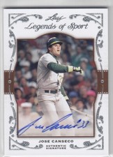 2011 Jose Canseco Leaf Legends of Sport SILVER AUTO /10 - #43 Oakland A's