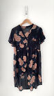 Womens Torrid Black Sheer Floral Short Sleeve Hi-Lo Blouse Top Plus Size 00