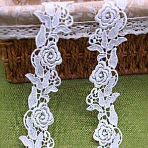 1.37"/3.5cm Polyester rose black lace lace lace lace Lolita water-soluble - Picture 1 of 2