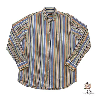 Paul & Shark Dress Shirt Mens 18 Multicolor Striped Long Sleeve Cotton Button Up - Image 1 of 4