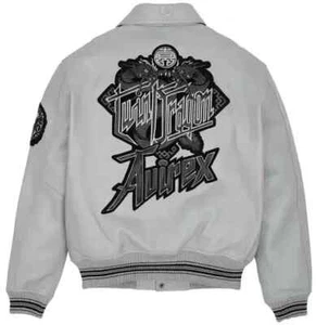 Mens Avirex Genuine Cowhide Leather Bomber Jacket American Flight Leather Jacket - Picture 1 of 6