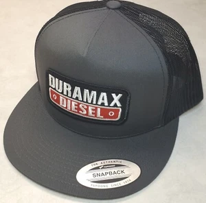 Duramax Diesel Patch Trucker Hat/YP Classic 6006 Snapback Charcoal/Black - Picture 1 of 8