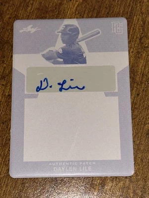 DAYLEN LILE 2020 LEAF PERFECT GAME NS MAGENTA PLATE AUTOGRAPH #1/1 NATIONALS - Image 1 of 2