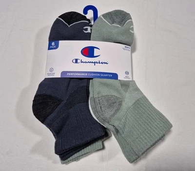 Calcetines tobilleros Champion para hombre cuarto 6 pares ropa deportiva talla 6-12 multicolor Foto 1 de 4