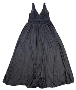 Shadowline Nightgown Lace Bodice Midi Women's Size S Sleeveless Long Black - Picture 1 of 9