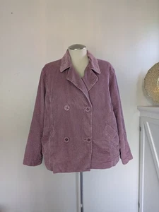 J. Jill Cord 2 in 1 Jacke Mantel Rosa Baumwolle Blazer Knopfleiste Damen 3X - Bild 1 von 20