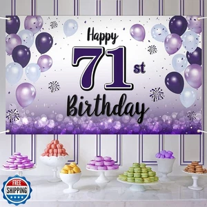 LASKYER Feliz 71º Cumpleaños Decoraciones, 71º Globo Púrpura Grande Cumpleaños Ba - Imagen 1 de 5