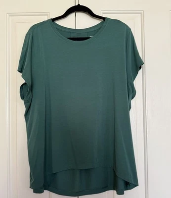 Athleta With Ease Tee L  Green   Wicking Yoga Top Soft Breathable Quick Dry - Image 1 of 3