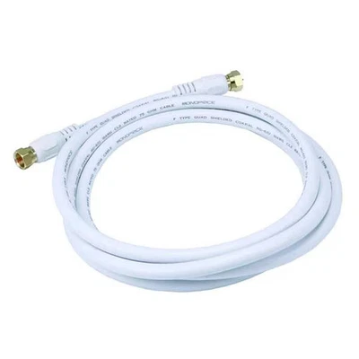 Monoprice Coaxial Cable,RG-6,6 ft.,White 4058 Monoprice 4058 844660040583 White - Image 1 of 2
