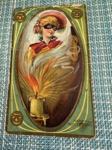 1911 POST MARKED HALLOWEEN POST CARD "HAPPY REFLECTIONS/HALLOWEEN GREETINGS" - Picture 1 of 4