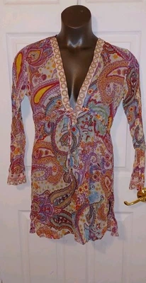 Túnica Athleta Mediana Paisley Surfside Kurta Playa Natación Mujer’s Encubrimiento Foto 1 de 4