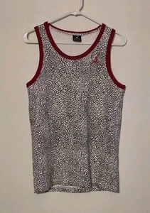 Air Jordan Jumpan Tank Top Shirt weiß schwarz Elefantenmuster Größe Small lang  - Bild 1 von 3