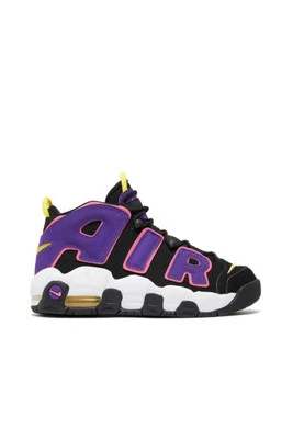 NIKE AIR MORE UPTEMPO BLACK PURPLE YELLOW WOMEN'S SIZE 7 CASUAL STREETWEAR  - Image 1 of 4