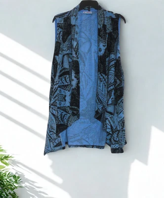 Top Tianello XL azul sin mangas frente abierto Foto 1 de 4