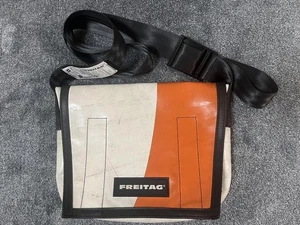 FREITAG White/Orange Recycled Truck Canvas Shoulder Bag Used - Picture 1 of 3