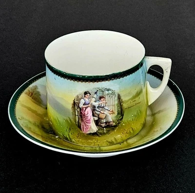 Antigua taza y salchicha de porcelana Gardner imperial rusa del siglo XIX Foto 1 de 4