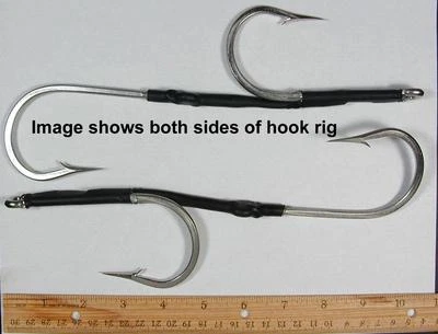 5 13/0 7691S Gancho Tándem Plataforma 180 Offset Acero Inoxidable Marlin Tiburón Pesca de Caza Grande Foto 1 de 4