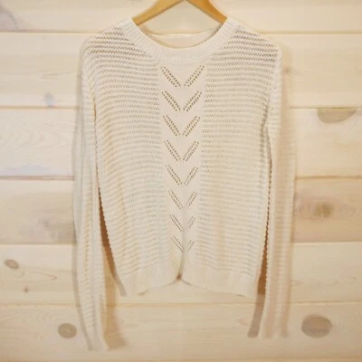 Urban Outfitters Kimchi Blue Women's M Open-Knit Sweater Cream - Image 1 of 4
