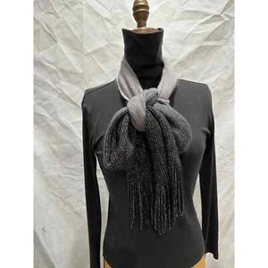 Cejon Ombre Knit Black to Gray with Silver Threads Scarf - Picture 1 of 6