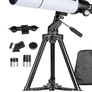 Portable 80mm High Powered Telescope with Backpack & Phone Adapter for Beginners - Picture 1 of 10
